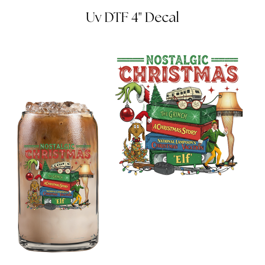 Nostalgic Christmas VHS Tapes 4” UV DTF Decal