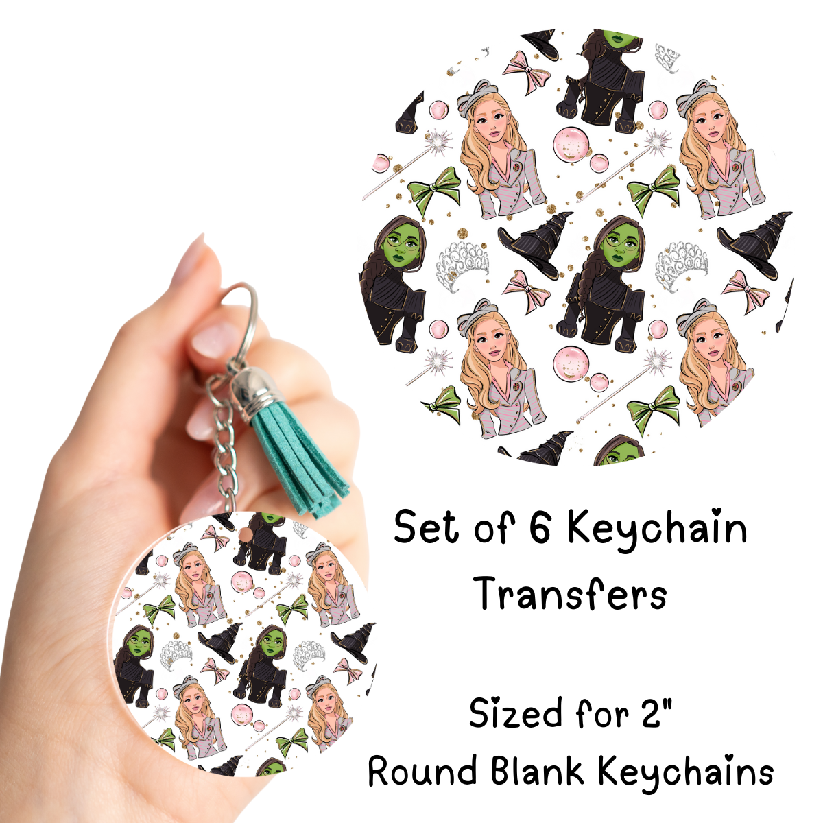 Witches Round Keychain Transfers