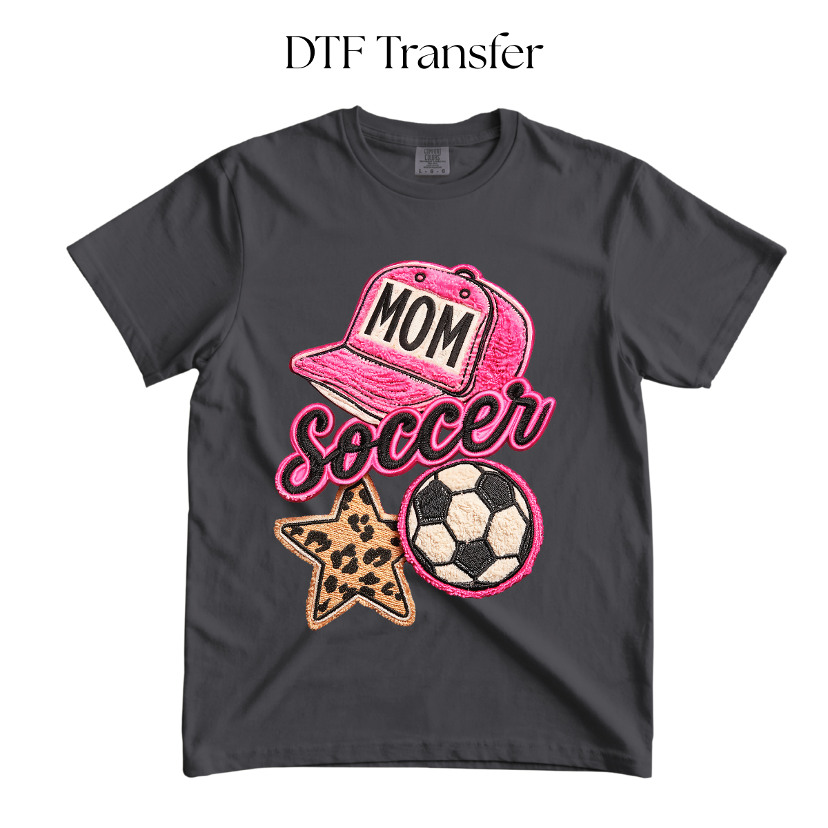 Pink Soccer Mom Faux Knit DTF Transfer