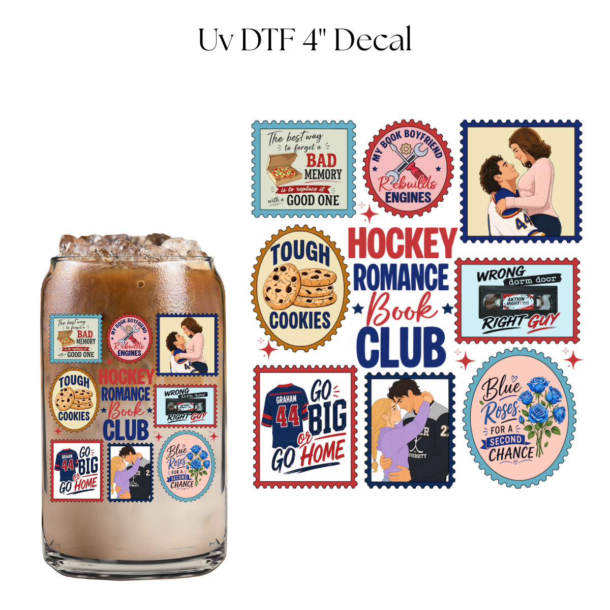 Hockey Romance 4” UV DTF Cup Decal