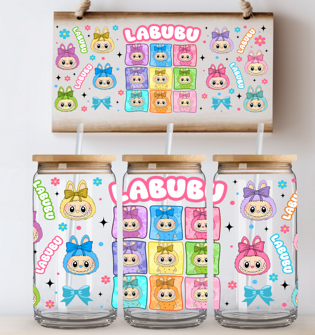 Bubu Squares UV DTF Wrap DOUBLE SIDED