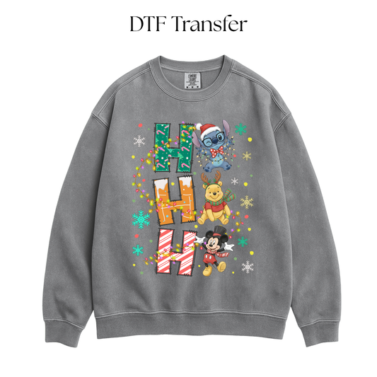 Ho Ho Ho Enchanted Characters DTF Transfer
