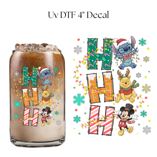 Ho Ho Ho Enchanted Characters 4” UV DTF Decal
