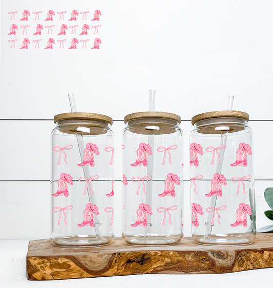 Pink Boots & Bows UV DTF Wrap