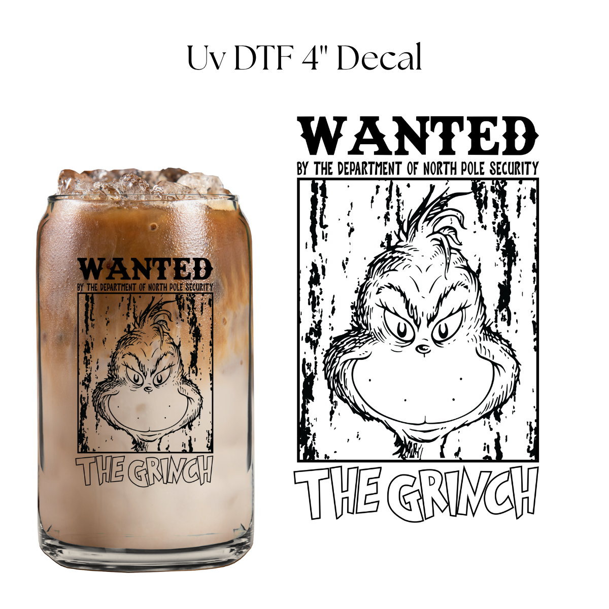 Wanted Green Monster 4” UV DTF Decal