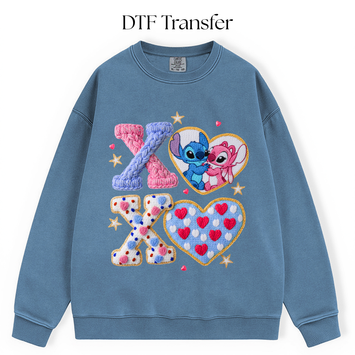 XOXO Blue and Pink Aliens DTF Transfer