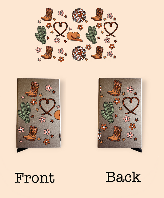 Western Card Holder Wrap UV DTF Wrap
