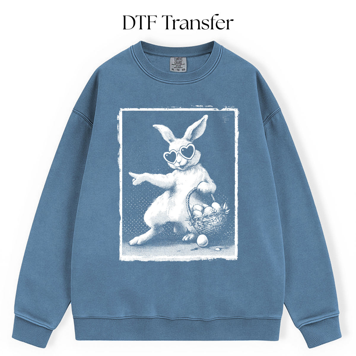 Glasses Rabbit Single Color DTF Transfer