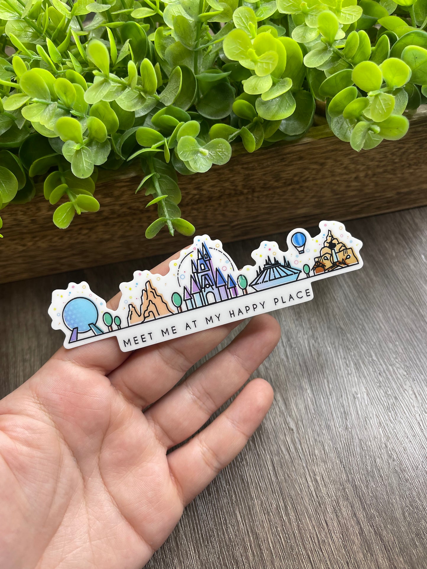 Meet Me At My Happy Place 5” Clear Vinyl Sticker