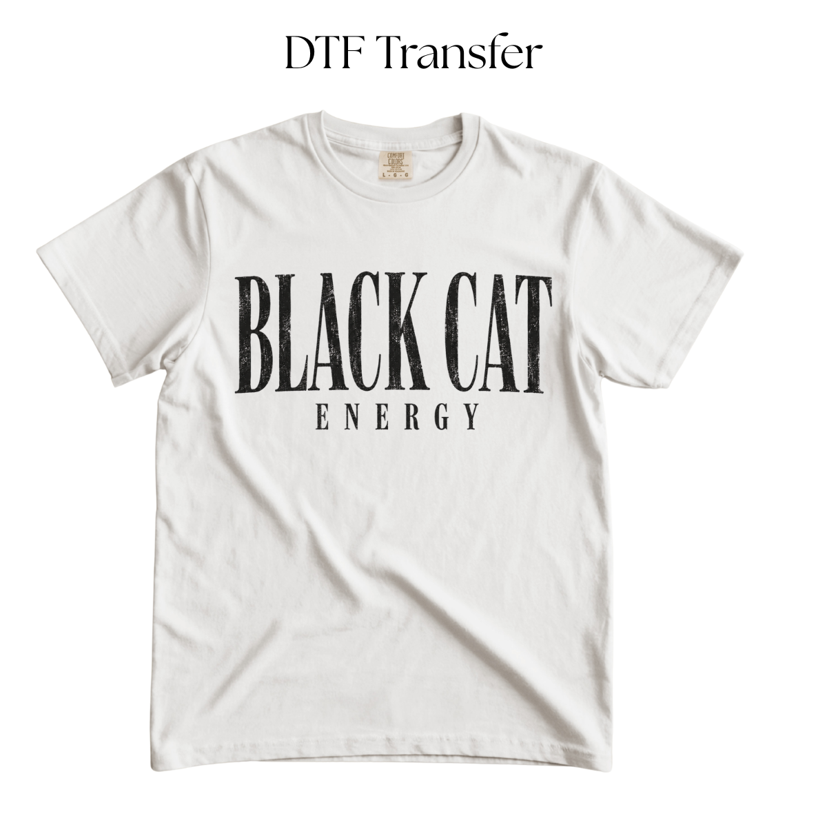 Black Cat Energy Single Color DTF Transfer