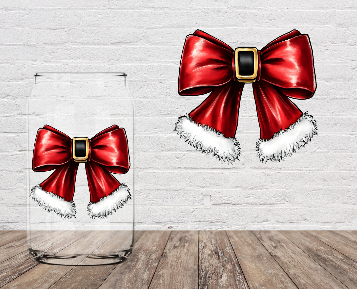 GOOD Santa Bow DOUBLE SIDED 4" UV DTF