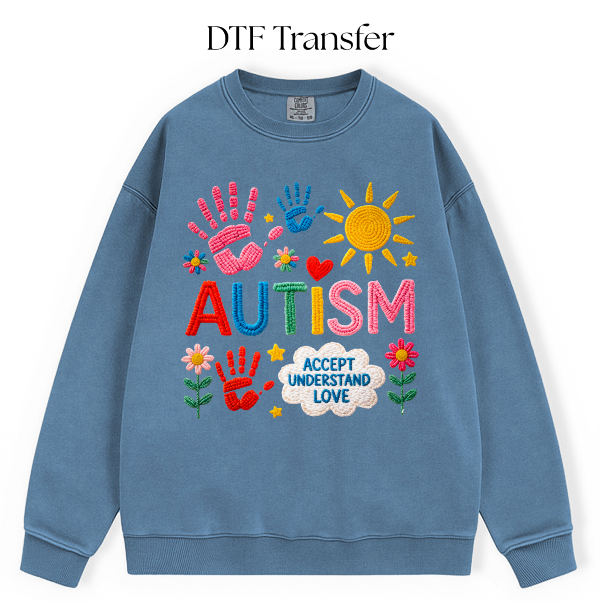 Autism Faux Knit DTF Transfer