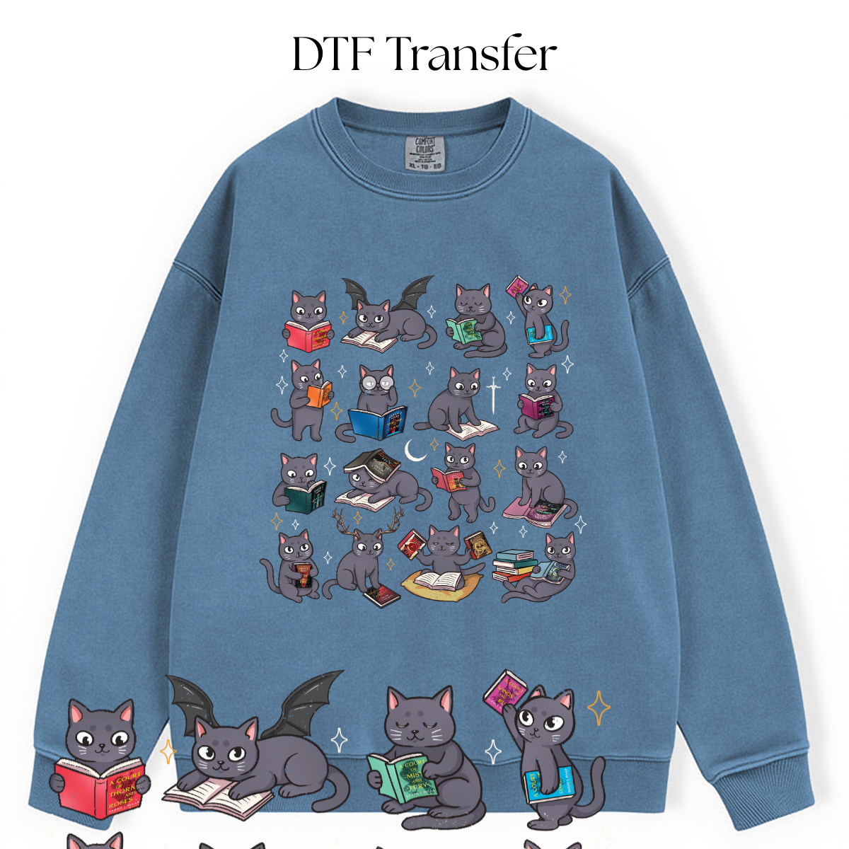 Cats Court Books DTF Transfer