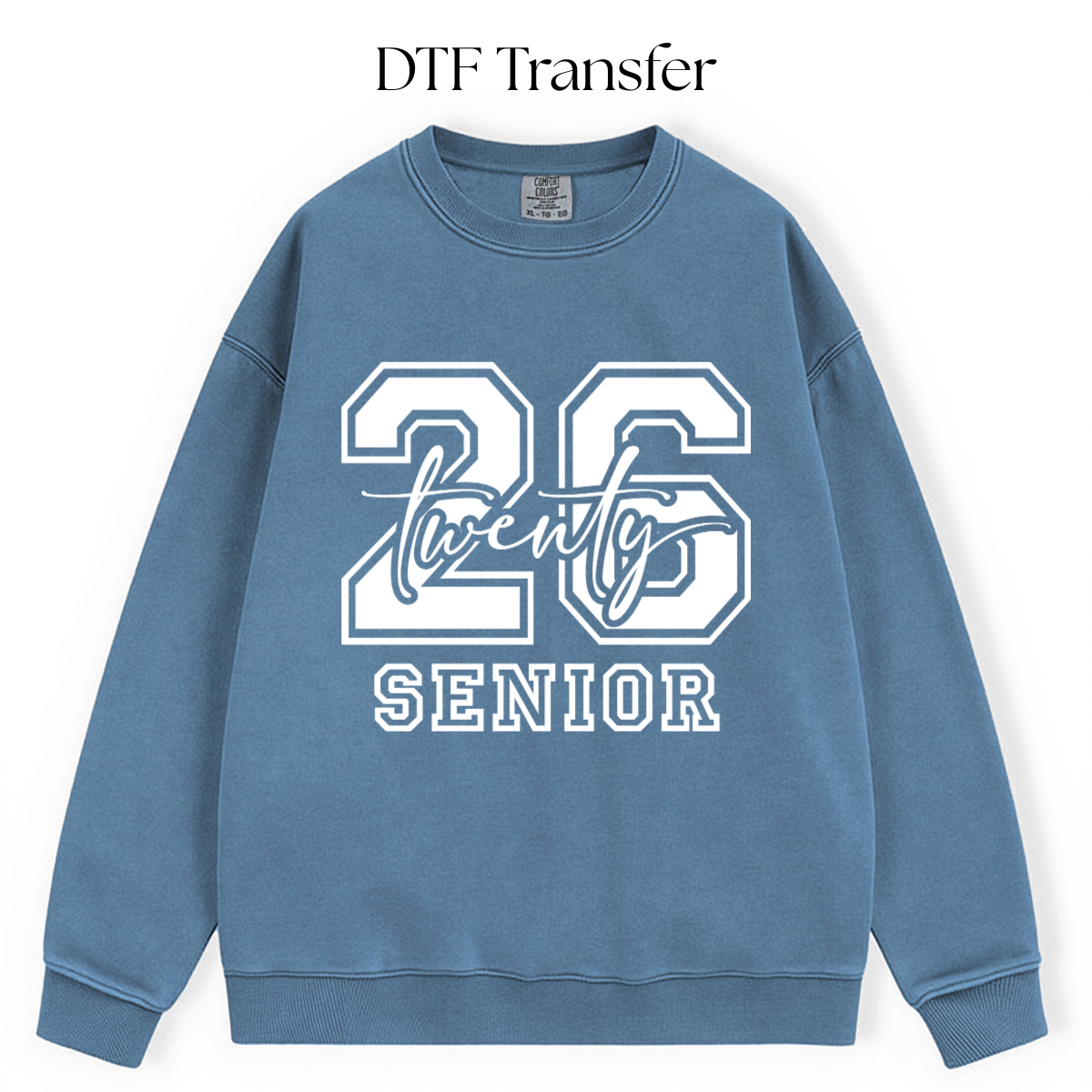 26 Senior White Single Color DTF Transfer