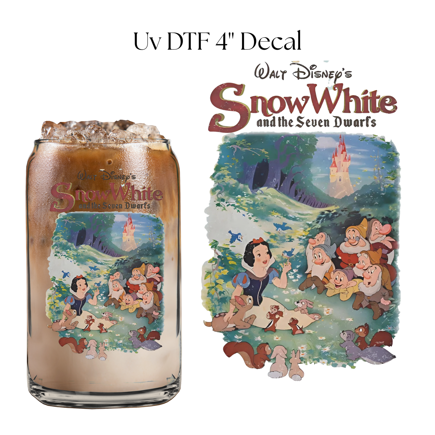 Vintage Snow Princess 4” UV DTF Cup Decal