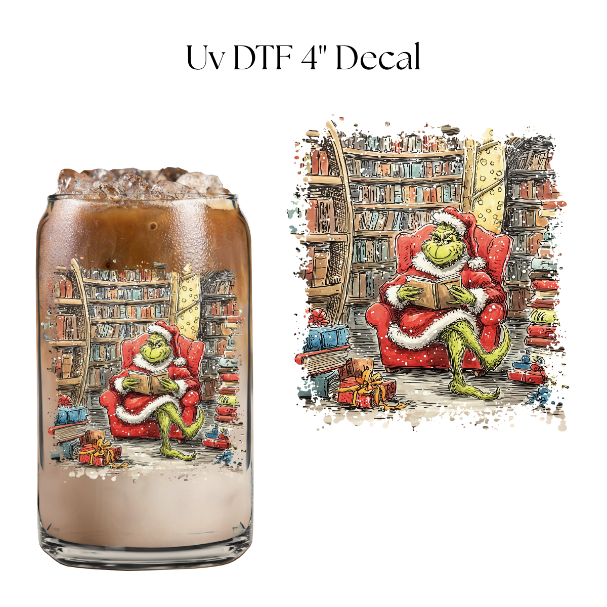 Green Monster Reading 4” UV DTF Decal