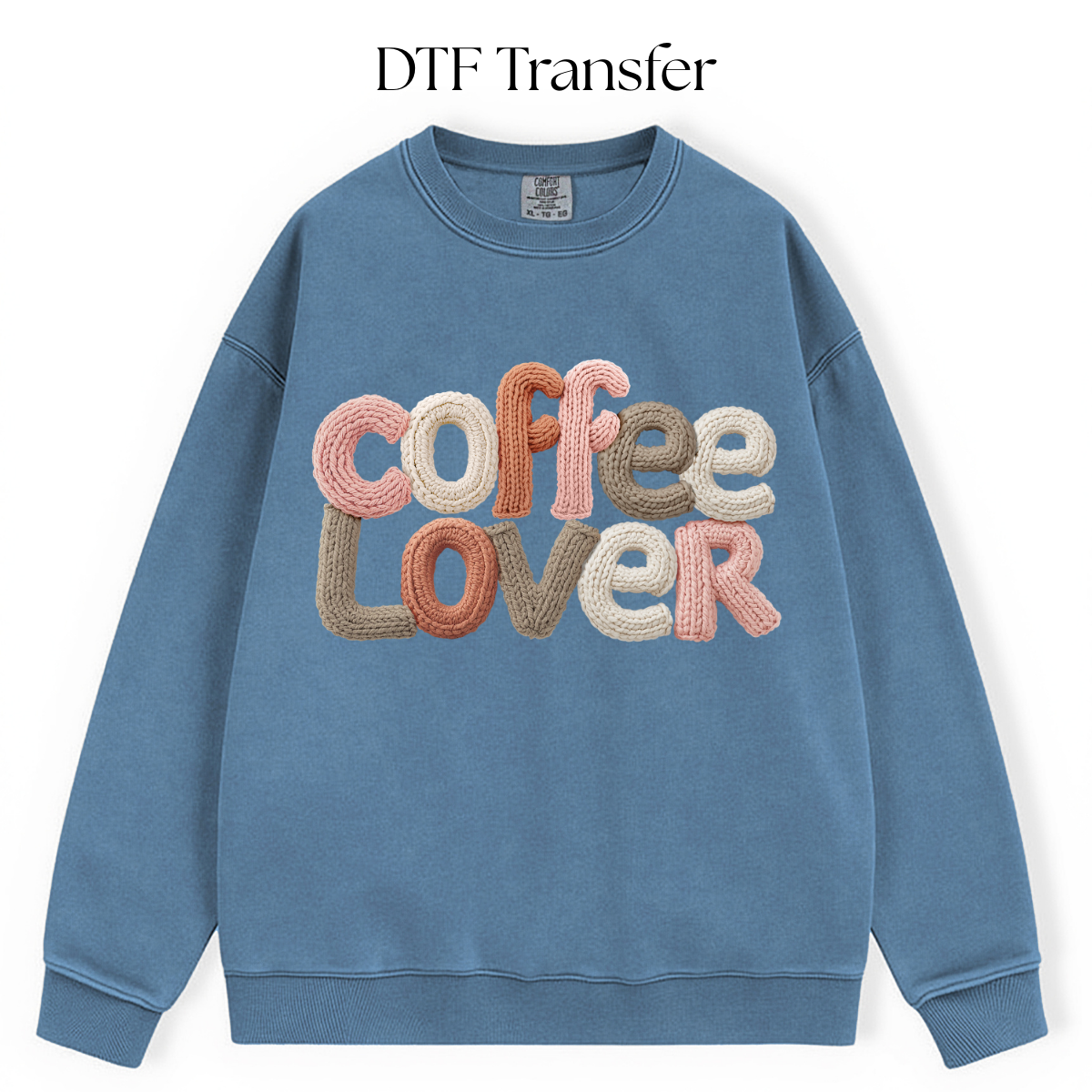 Coffee Lover Faux Yarn DTF Transfer
