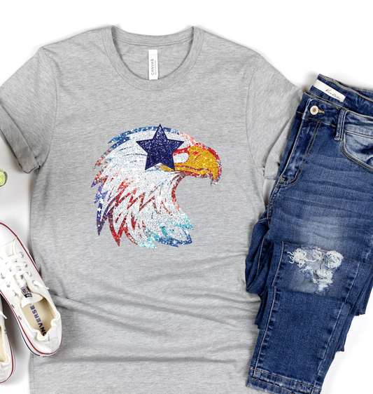 DRAFT Faux Glitter Eagle DTF Transfer