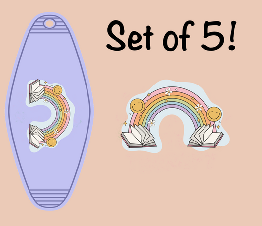 Rainbow & Books (MOTEL KEYCHAIN)