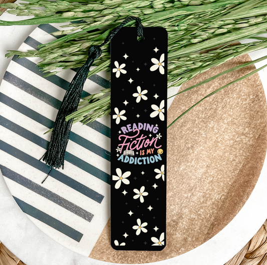 Reading Fiction Is My Addiction Bookmark UV DTF Transfer