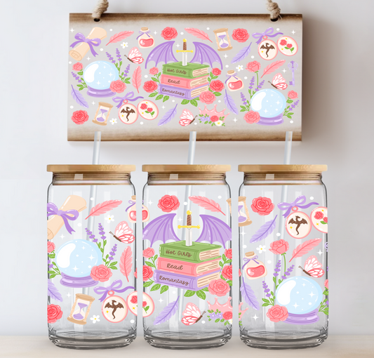 Hot Girls Read Romantasy UV DTF Cup Wrap