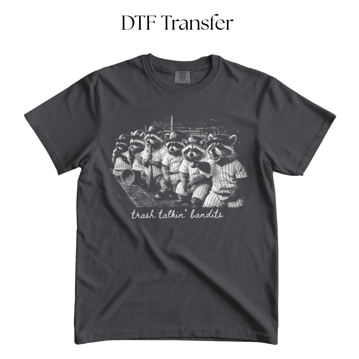 Trash Talking Bandits White Single Color DTF Transfer