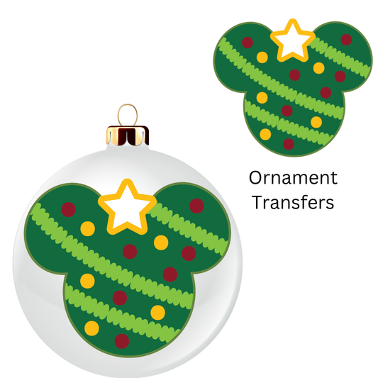 Green Mouse Ornament Transfer UV DTF