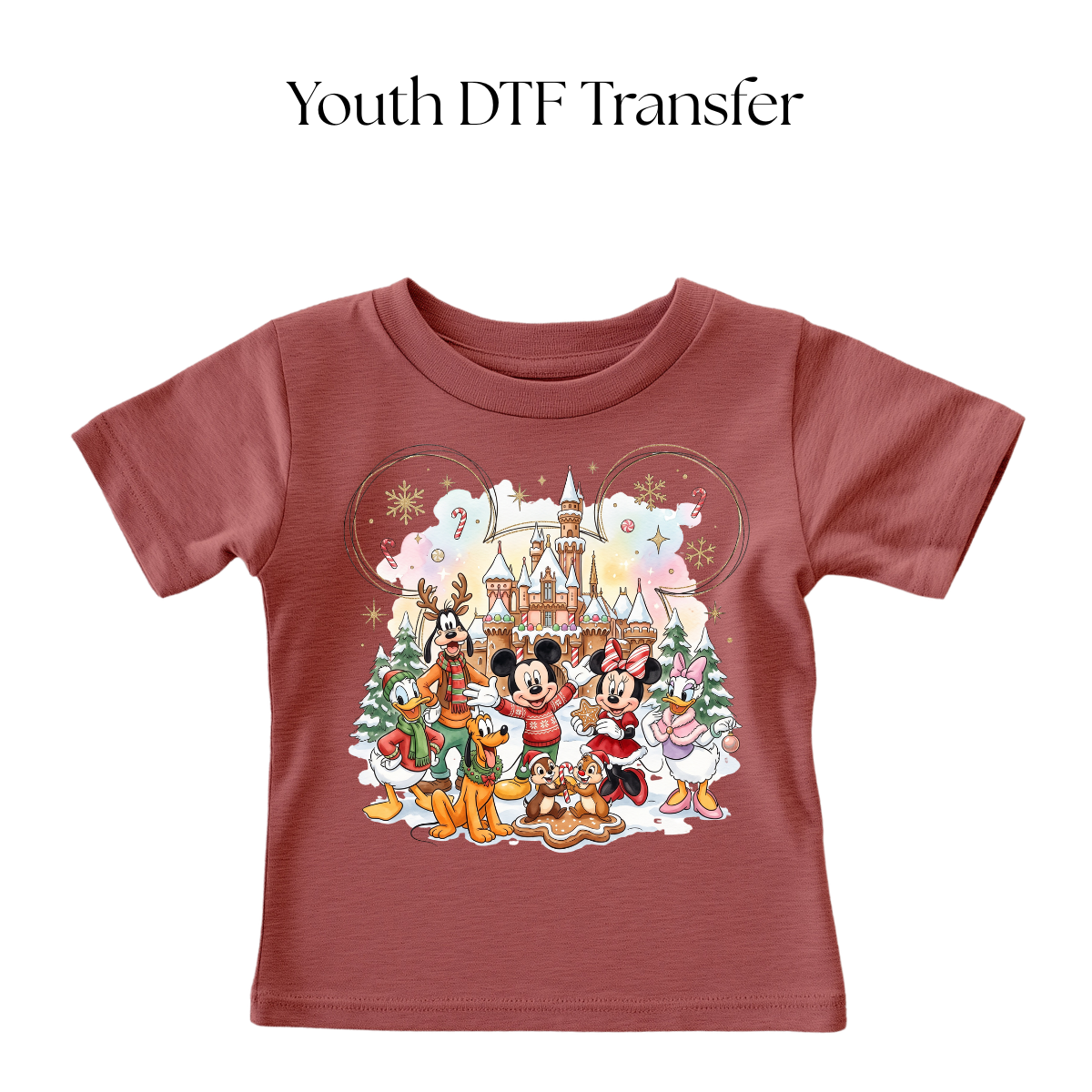 YOUTH Enchanted Christmas Mouse Friends DTF Transfer