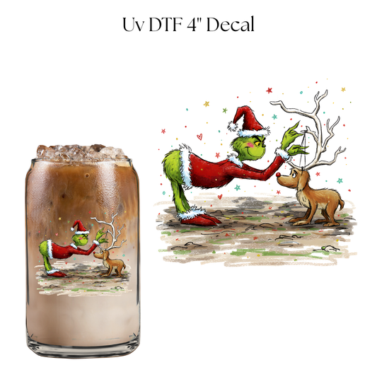 Green Monster and Dog 4” UV DTF Decal