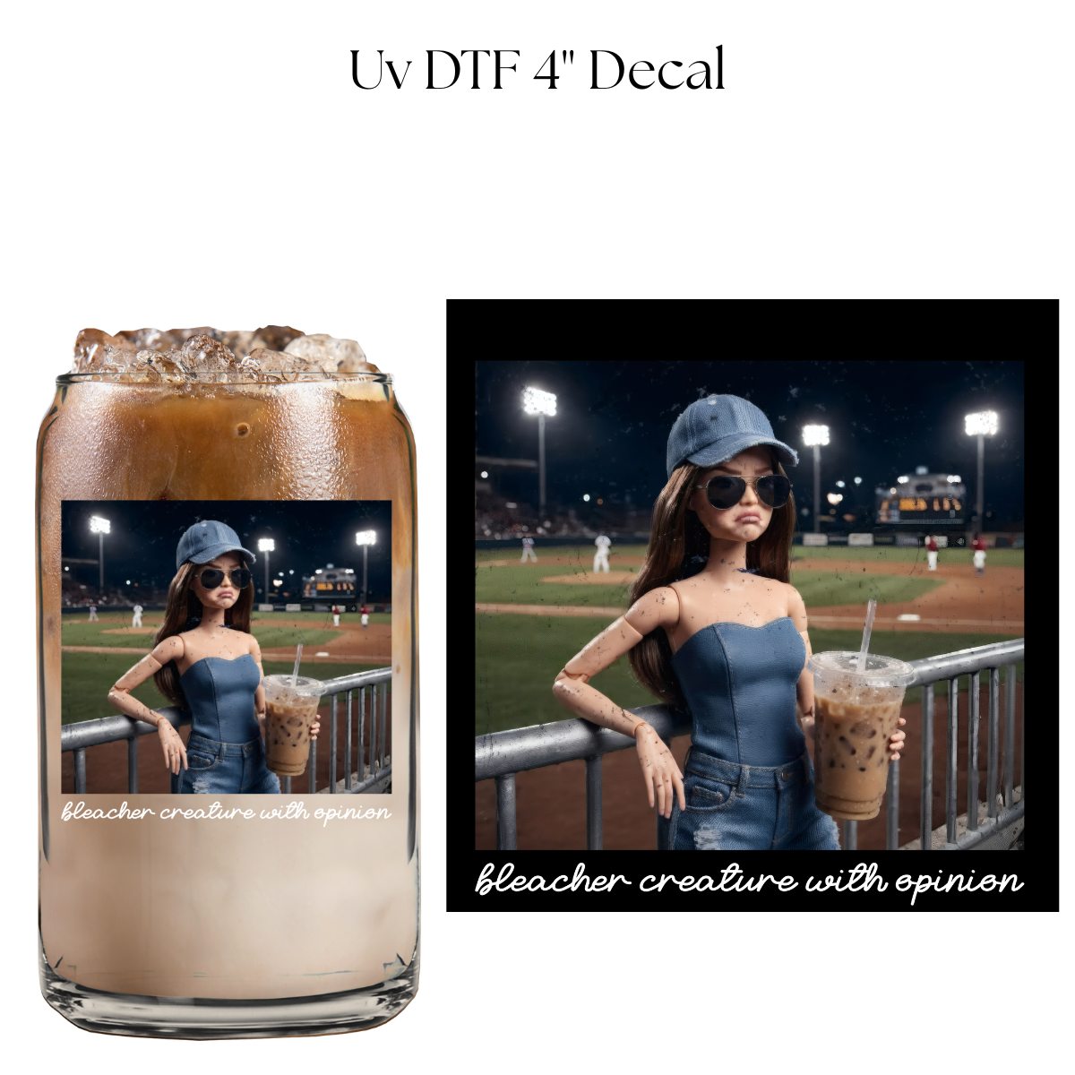 Bleacher Creature Distressed 4” UV DTF Cup Decal