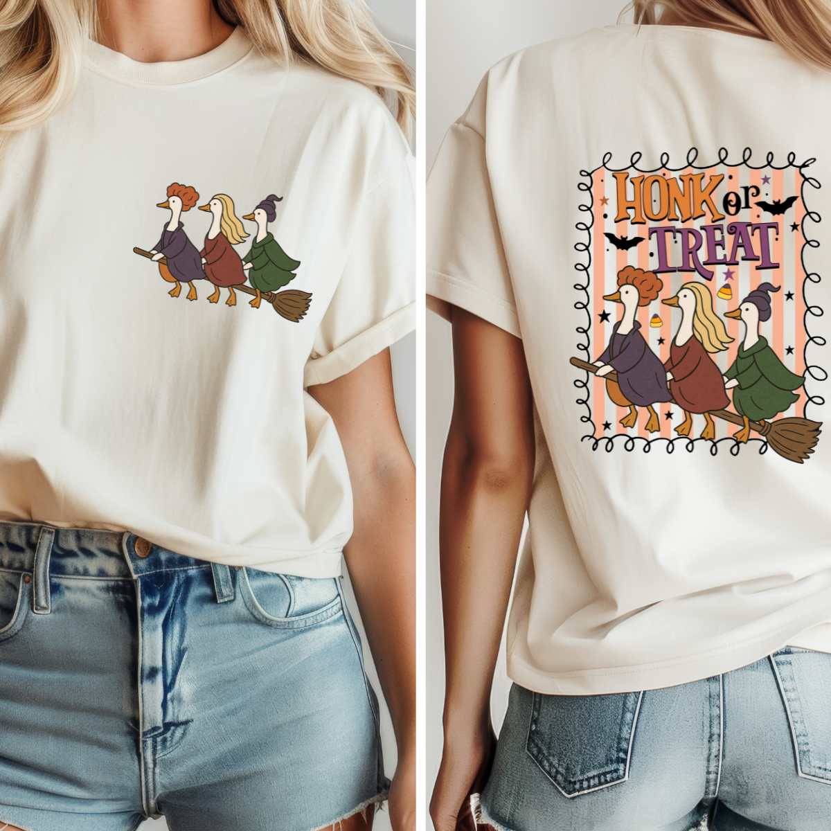 Honk or Treat Pocket and Back SET DTF TRANSFER