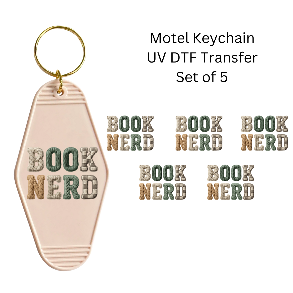 Book Nerd Keychain Transfers