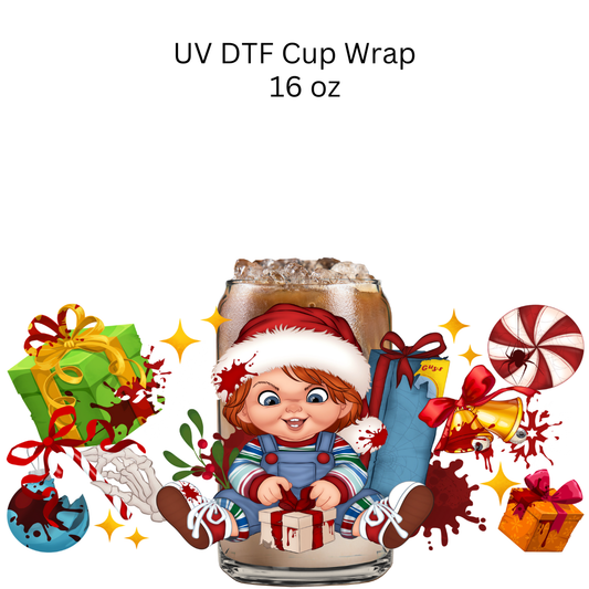Chuck Doll Christmas UV DTF Cup Wrap
