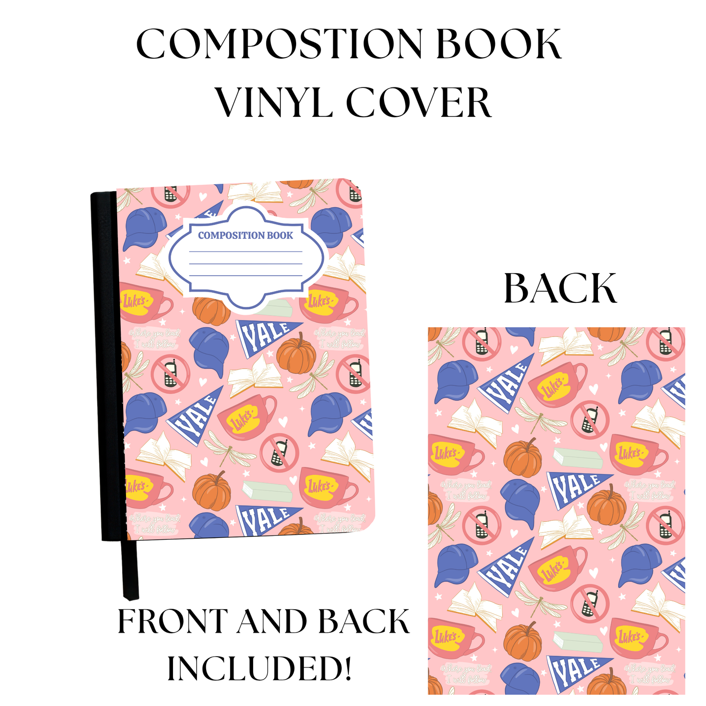 Pink Diner Composition Notebook Vinyl Cover