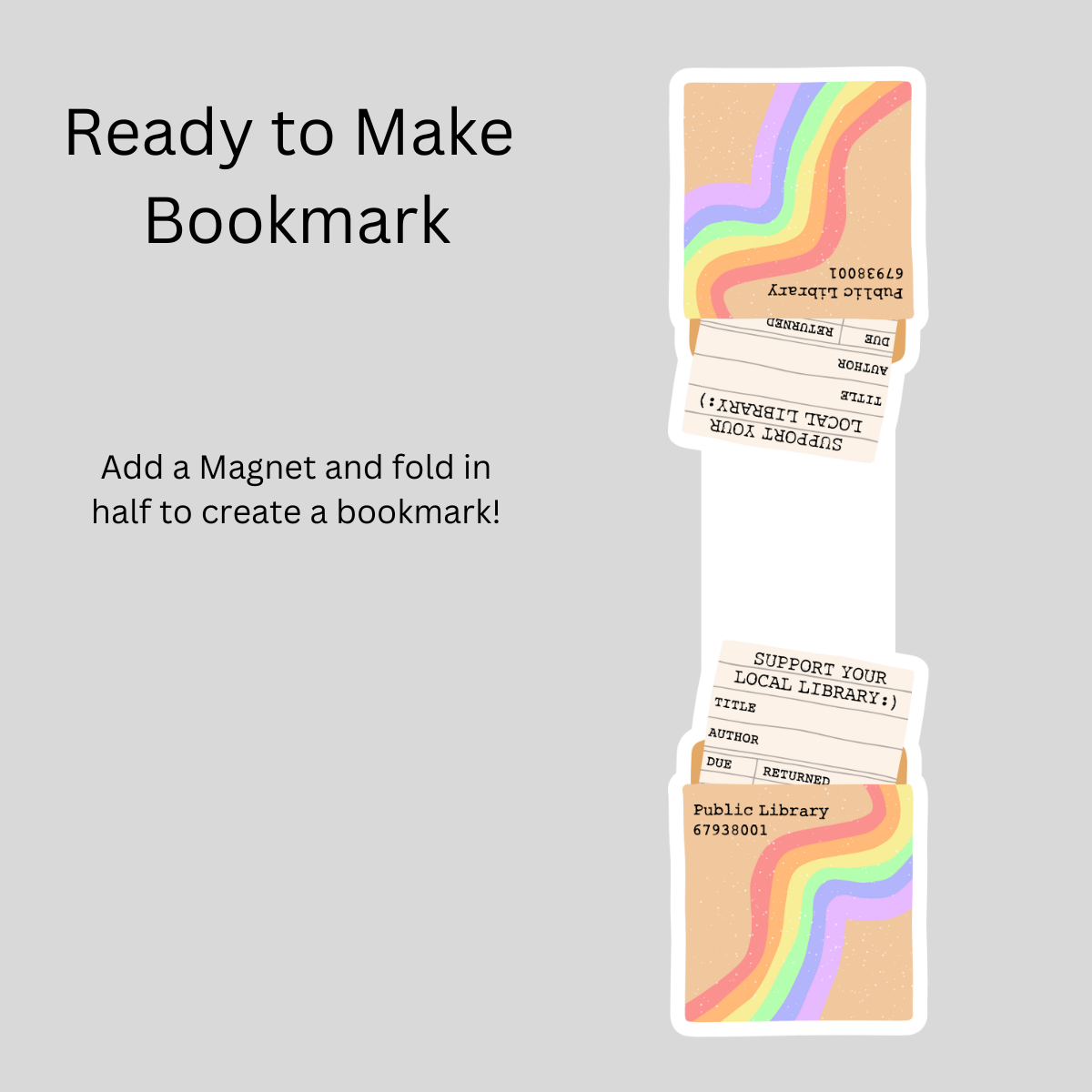 Support Your Local Library Magnetic Bookmark DIY