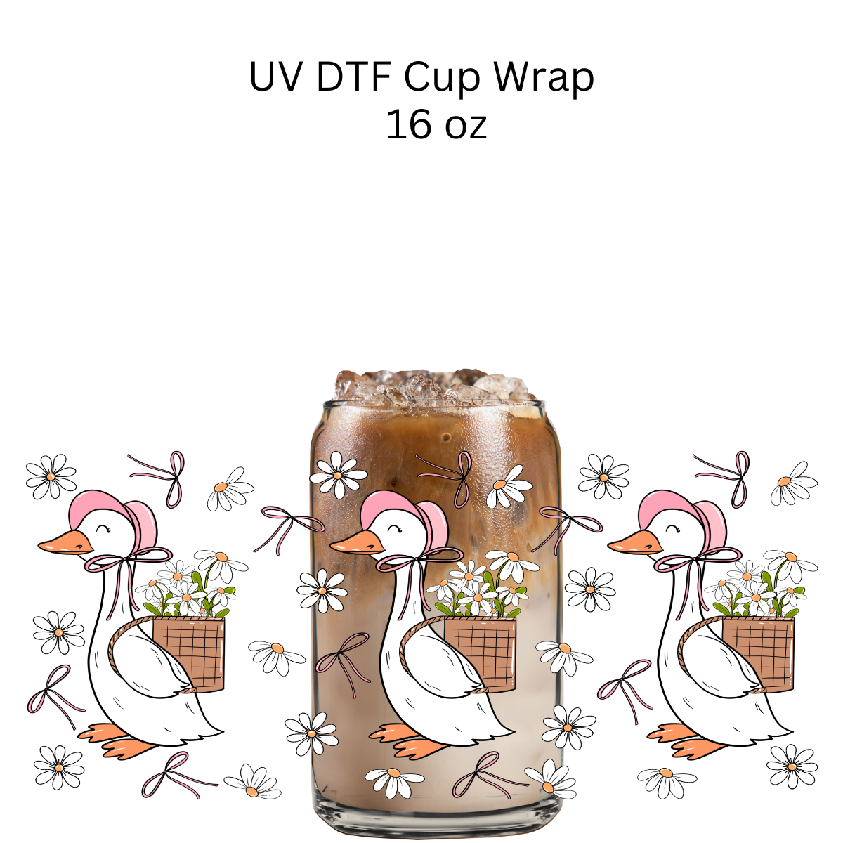 Goose Flower Backpack UV DTF Cup Wrap