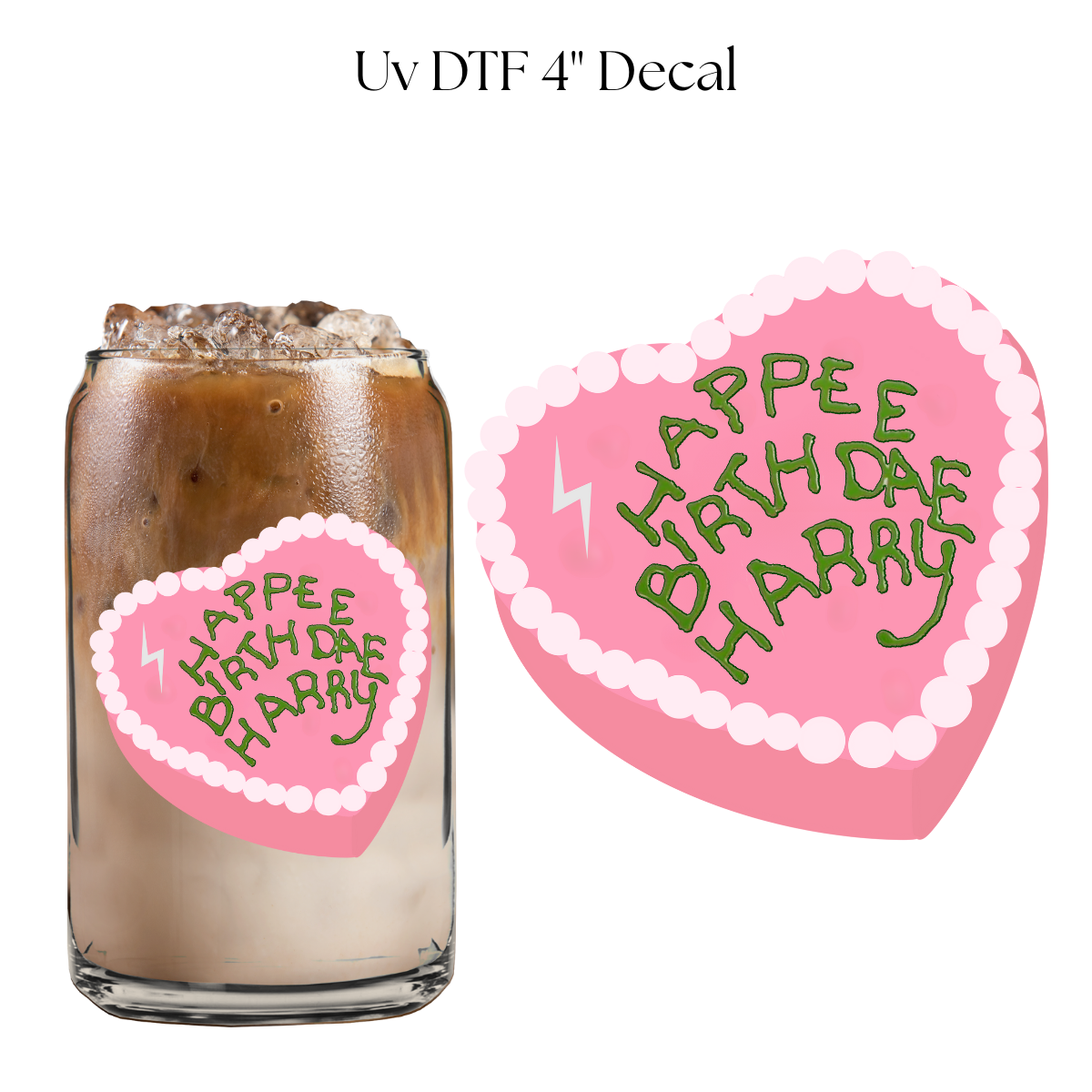 Happee Birthdae Harry Cake 4” UV DTF Decal
