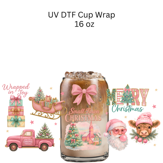 Small Town Christmas UV DTF Cup Wrap