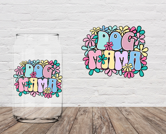 Dog Mama Floral 4" UV DTF DOUBLE SIDED