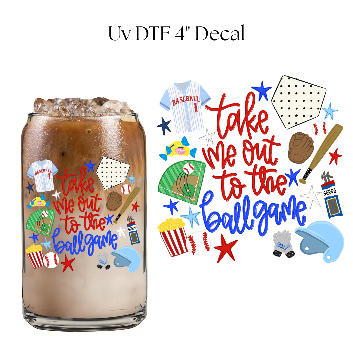 Take Me out to the Ballgame 4” UV DTF Decal