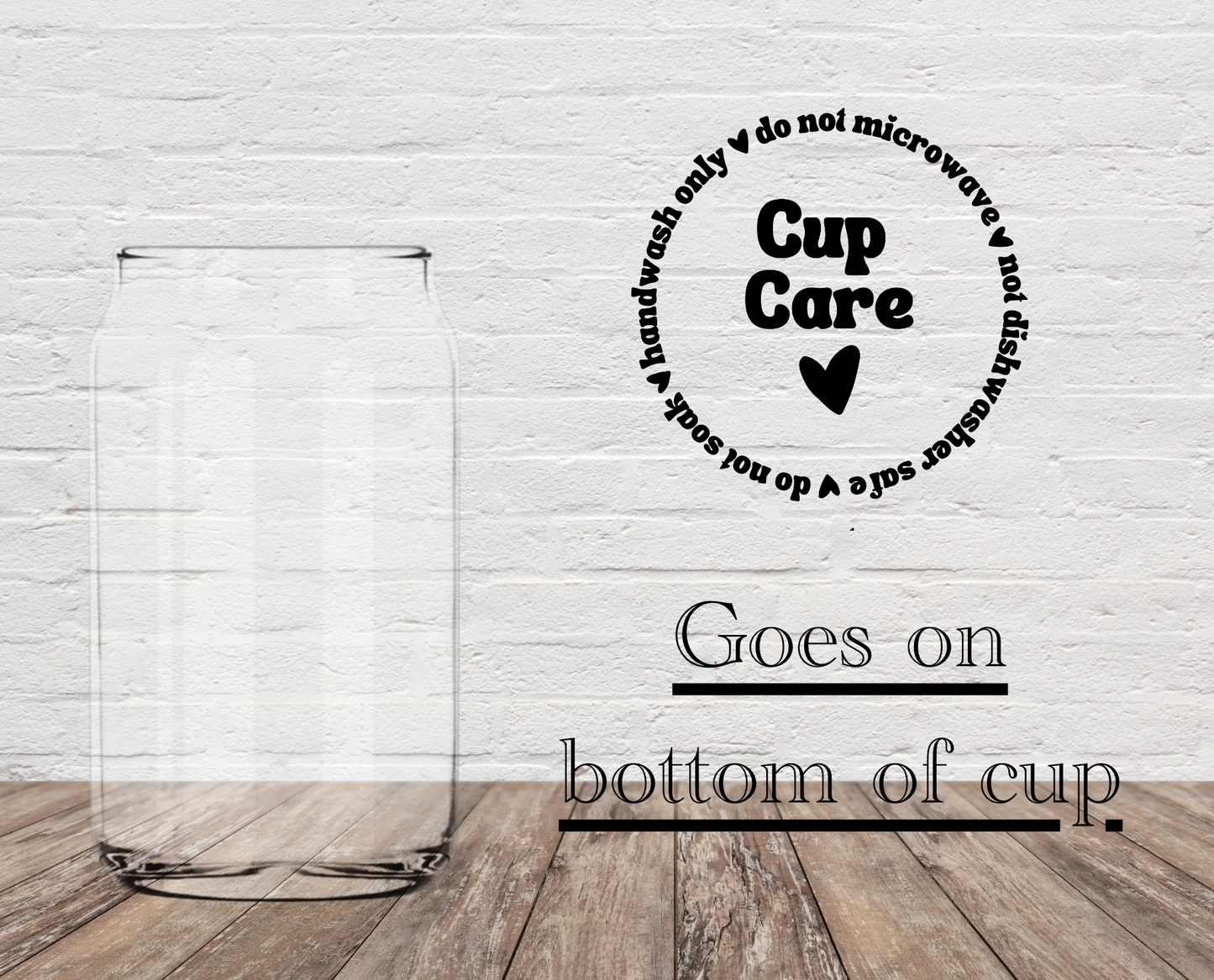 Cup Care Instructions UV DTF SET OF 10