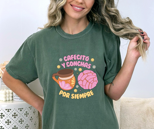 Cafecito Y Conchas Por Siempre DTF Transfer