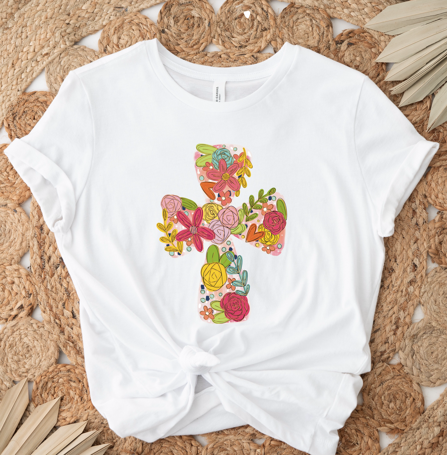Bright Floral Cross DTF TRANSFER