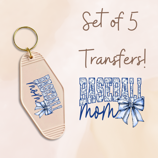 Blue Baseball Mom MOTEL KEYCHAIN Transfer