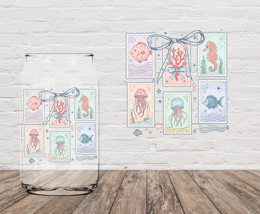 Blue Beach Life Stamps 4" UV DTF