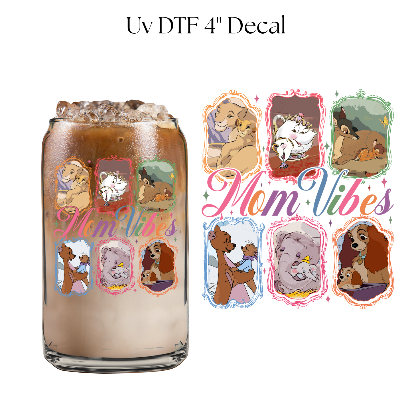 Mom Vibes 4” UV DTF Cup Decal