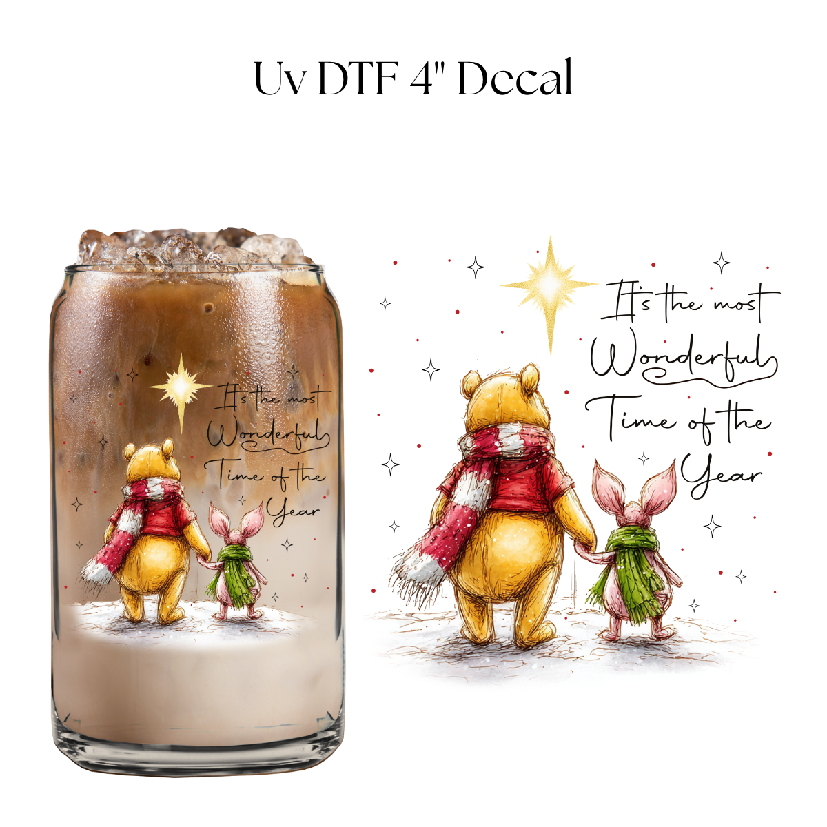 Most Wonderful Time of the Year Bear 4” UV DTF Decal