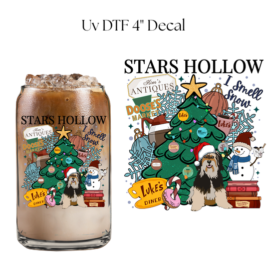 Christmas Stars Hollow 4” UV DTF Decal