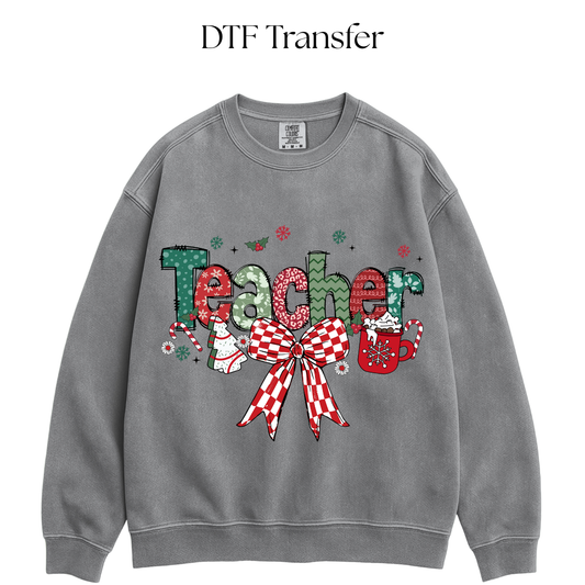 Christmas Teacher DTF Transfer