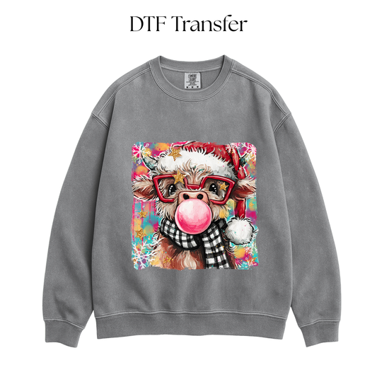 Christmas Cow Gum DTF Transfer